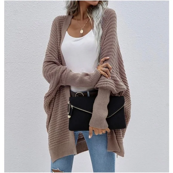 Cozy Dolman Sleeve Open Front cardigan - Picture 2 of 8